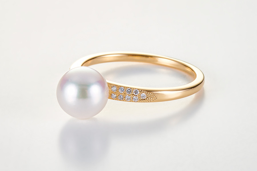 Swallow large pearl stack ring2