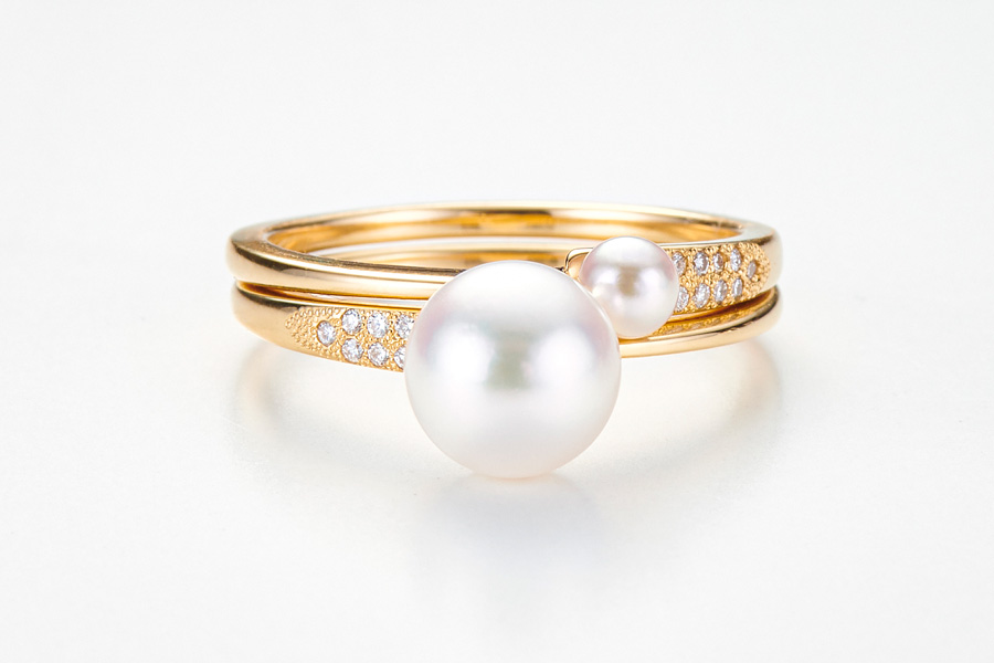 Swallow large pearl stack ring6