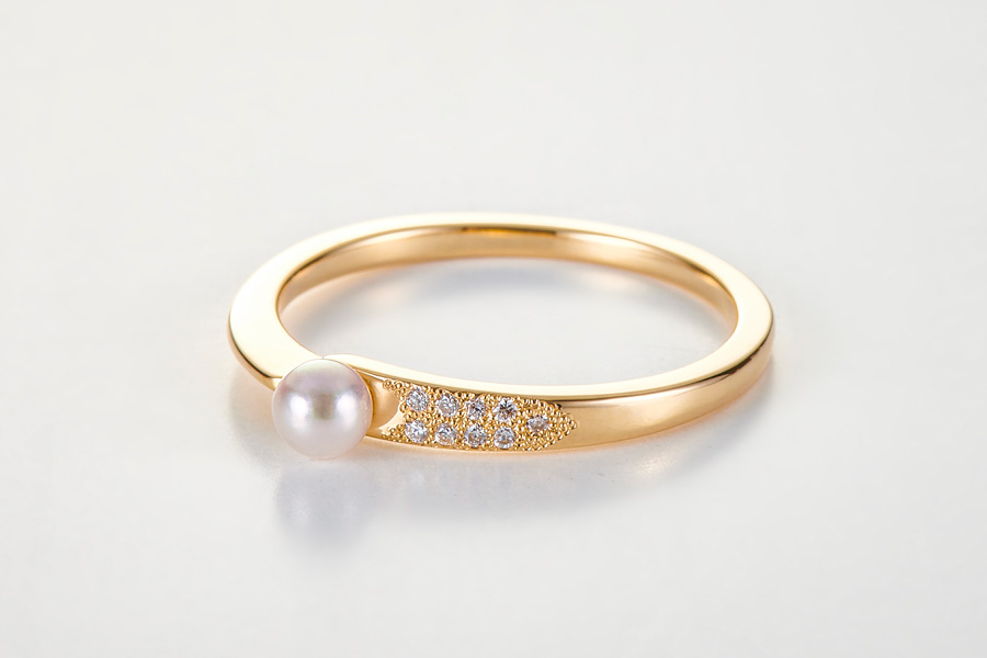 Swallow small pearl stack ring2